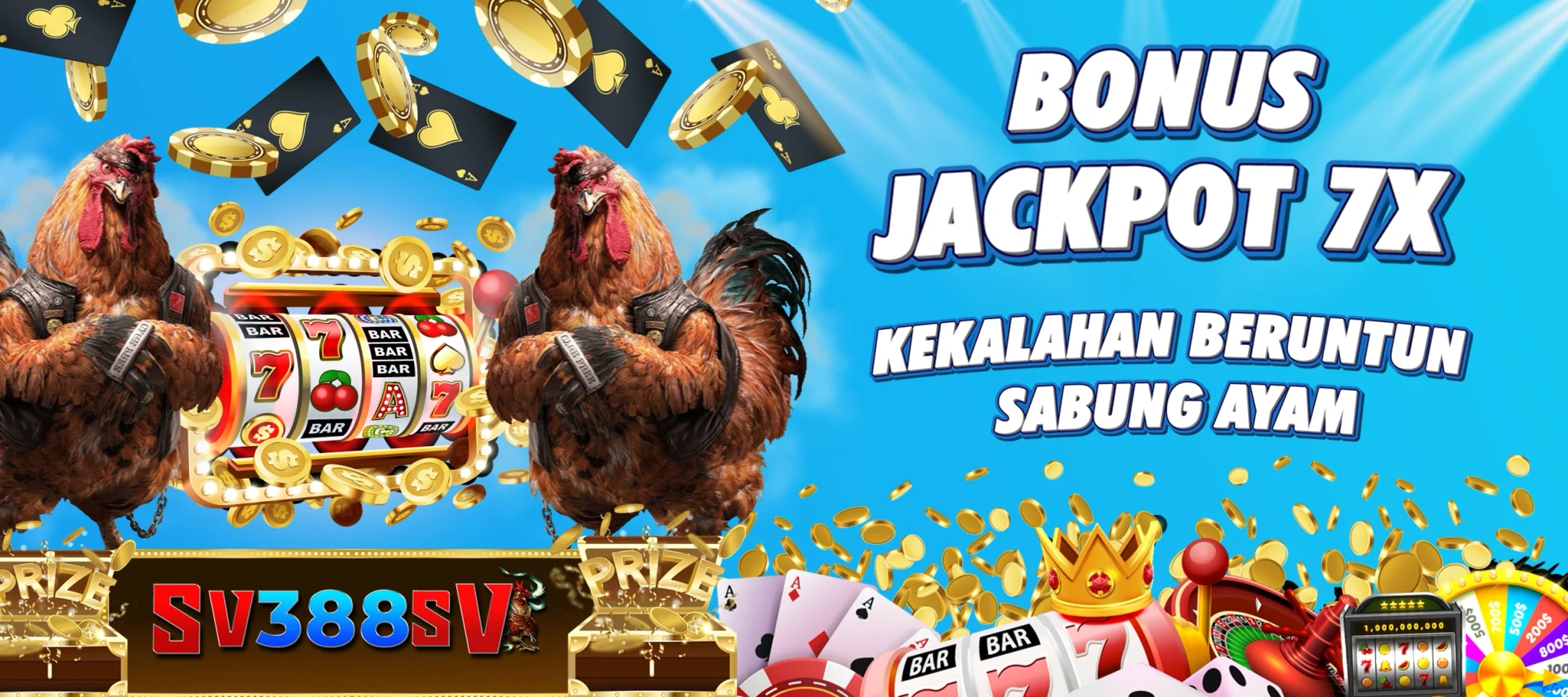 BONUS JACKPOT 7X KEKALAHAN BERUNTUN SABUNG AYAM